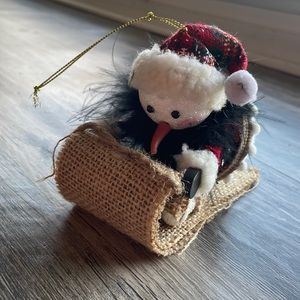 Sledding Snowman Ornament